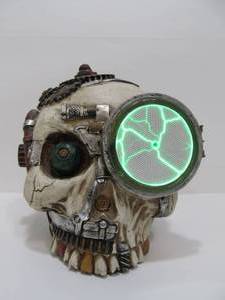 lot 222 image: Very Cool Steampunk Style Skull wLight-Up Eye