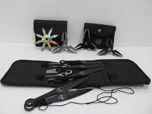 lot 224 image: Group of Throwing Knives Stars etc