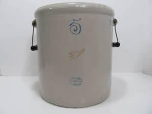 lot 257 image: 5 Gallon RED WING Stoneware Crock