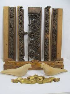 lot 264 image: Antique Carved Wood Architectural Pieces & Other Carved Items
