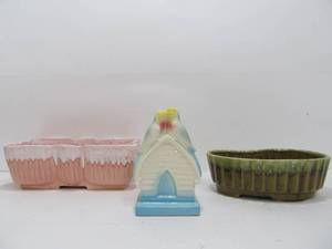 lot 293 image: 3 Mid Century Art Pottery Planters