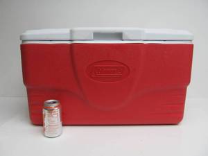 lot 150 image: Red & White Coleman 48 Qt. Cooler
