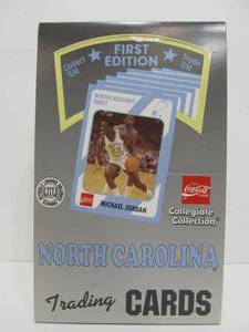 lot 284 image: Box Full of Sealed Packs - Collegiate Collection First Edition Basketball Cards - North Carolina
