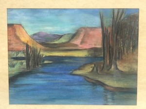 lot 297 image: Signed Dated Mid Century Southwestern Landscape Painting