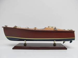 lot 328 image: Very Cool Hand Made Wooden Boat Model