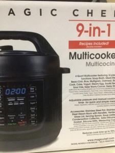 lot 88 image: Magic Chef 9-in-1 6 Qt. Matte Black Electric Multi-Cooker with Recipe Book Customer return see pictures