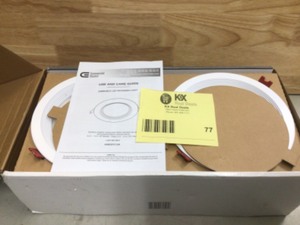 lot 77 image: Commercial Electric Slim Baffle 6 in. Color Selectable New Construction and Remodel Canless Recessed Integrated LED Kit (4-Pack) Customer return see pictures