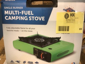 lot 69 image: Flame King Portable Multi-Fuel Butane or Propane Camping Stove Burner with Carry Case Customer return see pictures