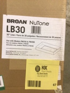 lot 67 image: Broan-NuTone 30 in. Power Pack Insert Liner for Range Hood Customer return see pictures