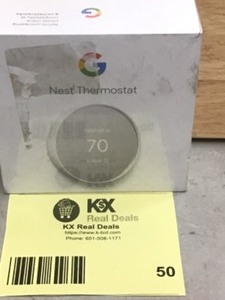 lot 50 image: Google Nest Thermostat - Smart Programmable Wi-Fi Thermostat - Snow Customer Returns See Pictures