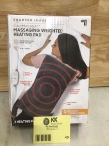 lot 40 image: CALMING HEAT 12 in. x 24 in. Massaging Weighted Heating Pad Customer Returns See Pictures