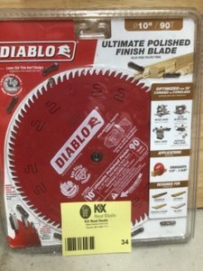 lot 34 image: DIABLO 10 in. x 90-Tooth Ultimate Polished Finish Circular Saw Blade Customer Returns See Pictures