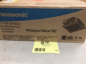 lot 33 image: Panasonic WhisperValue DC Exhaust FanLED Light and Night Light Customer Returns See Pictures