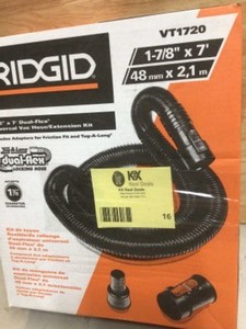 lot 16 image: RIDGID 1-78 in. x 7 ft. Tug-A-Long Vac Hose for WetDry Shop Vacuums Customer Returns See Pictures