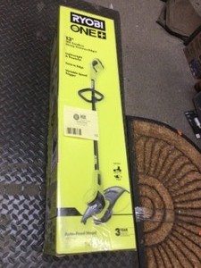 lot 13 image: RYOBI ONE 18V 13 in. Cordless Battery String Trimmer with 2.0 Ah Battery and Charger Customer Returns See Pictures