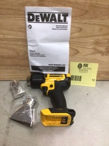 lot 12 image: DEWALT 20-Volt MAX Cordless Compact Heat Gun with Flat & Hook Nozzle Attachments Customer Returns See Pictures