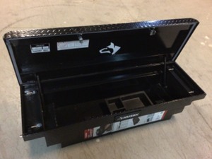 lot 101 image: Husky 61.86 Matte Black Aluminum Low Profile Crossbed Truck Tool Box  Customer Returns See Pics