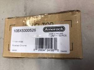 lot 14 image: Amerock Allison Value 1-14 in. (32 mm) Dia Polished Chrome Round Cabinet Knob (10-Pack) Customer return see pictures