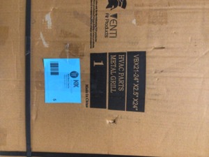 lot 5 image: Venti Air 18 in. x 18 in. Square Return Air Filter Grille of Steel in White Customer return see pictures