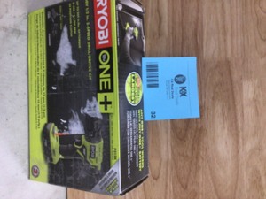 lot 32 image: RYOBI ONE 18V Lithium-Ion Cordless 12 in. DrillDriver Kit with (1) 1.5 Ah Battery and 18V Charger Customer return see pictures
