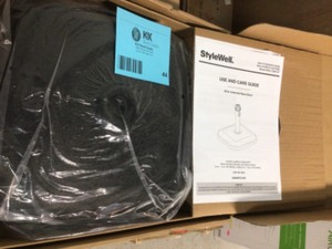 lot 44 image: StyleWell 26 lbs. Concrete and Resin Patio Umbrella Base in Black Customer return see pictures