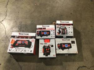 lot 114 image: Vector 800 Peak Amp Jump Starter, 120 PSI Air Compressor, Three USB Charging Ports, Rechargeable Lot of 5