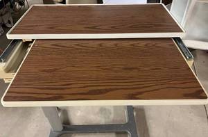 MSRP $1200 High Quality Hill Rom PM JR Split Top Overbed Table With Mirrored Vanity &amp Storage Compartment - Makes A Great Laptop Workstation Too Great Condition