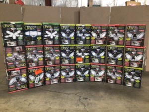 Lot With Beyond Bright 7.5 in. x 4.25 in. 6000 Lumens Single Pole Occupancy LED Flush Mount Motion Activated Garage Light