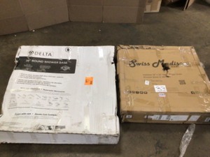 Lot With Assorted Corner Shower Base Customer Returns See Pics