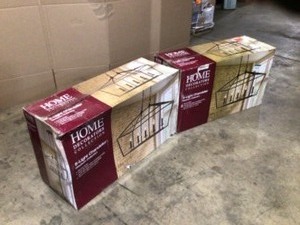 Lot of two  Home Decorators Collection Weyburn 5-Light 36 in. Bronze Caged Farmhouse Linear Island Hanging Chandelier for Kitchen