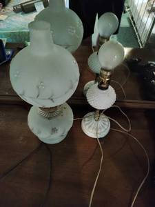 Pair of glass lamps