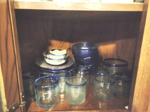 Blue-Rimmed Glassware