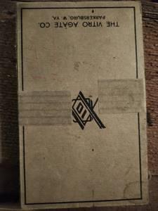 Vintage box of Vitro Agate Co. game marbles