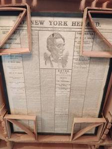 Framed newspaper Print of Abe Lincoln Reproduction