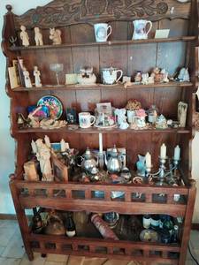 Vintage wood shelving unit