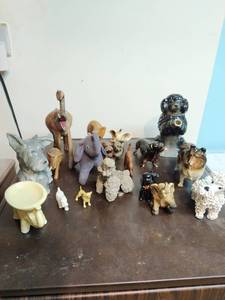 Collection Of Dog & Elephant Figurines