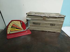 Old Egg Scale and Crate