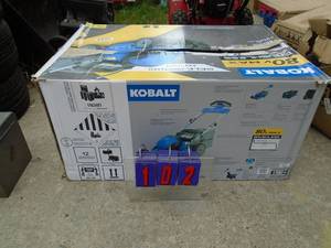 lot 102 image: Kobalt 80 volt brushless mower. No battery or charger. Unable to fully test. Looks lightly used. As shown.