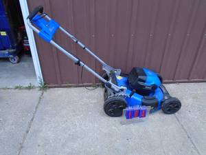 lot 104 image: Kobalt 80 volt brushless mower. Lightly used. As shown.