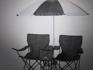 folding chair set with table and um...