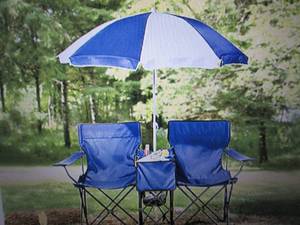 folding chair set with table and um...