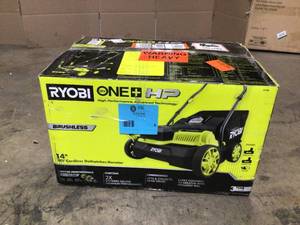 ONE HP 18V Brushless 14 in. Cordless Battery DethatcherAerator with (2) 4.0 Ah Batteries and Charger by RYOBI Customer Returns See Pictures