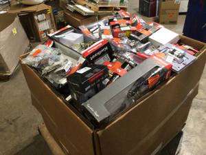 Gaylord of full of assorted Door Knobs and hardware various models and conditions Customer Returns See Pictures