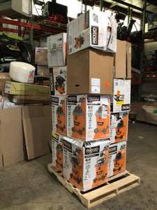 Pallet of Ridgid WetDry Shops Vacs various models and conditions Customer Returns See Pictures