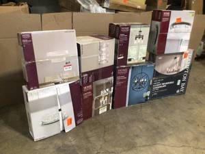 Pallet of assorted lighting and Ceiling fan various models and conditions  Customer Returns See Pictures
