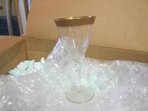 lot 158 image: (BS) Big Box of Gold Trimed Glasses...