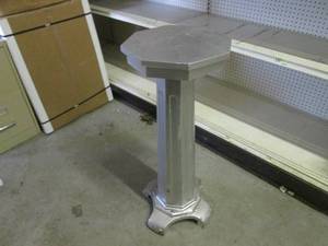 lot 223 image: (BS) Vintage Wood PadestalStand Pa...