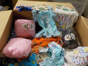 Large Box of Pet Products and Cloth...