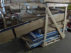 Pallet of Projection screens, Shelv...
