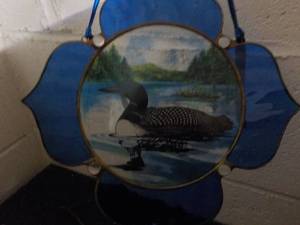 Loon on Glass Wall Hanging ...